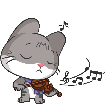 Cat playing violin
